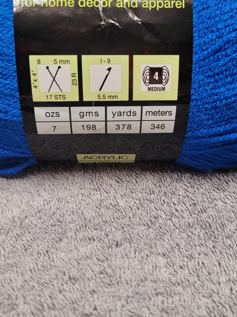 Sensation- Yarn in Bright Royal Blue. 7 oz. 100% acrylic. Knitting & Crochet - Picture 5 of 7